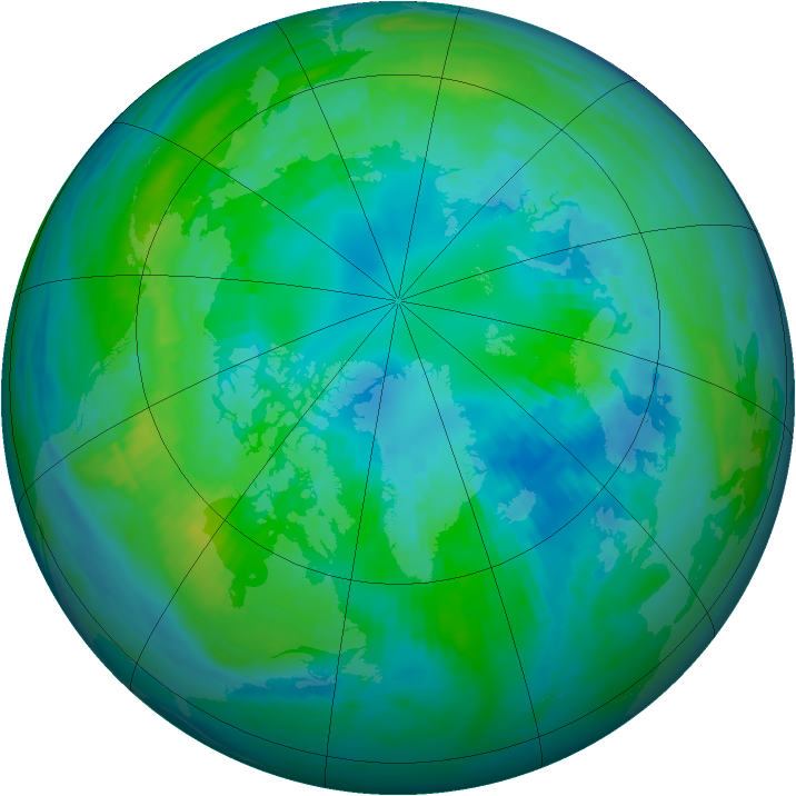 Arctic ozone map for 16 October 1985